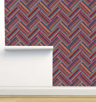 Knitted Striped Pattern Wallpaper