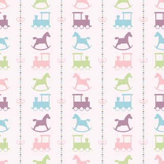 Horse And Train Stripes Wallpaper Wall Mural