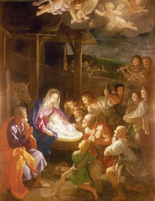 The Nativity At Night Wall Mural