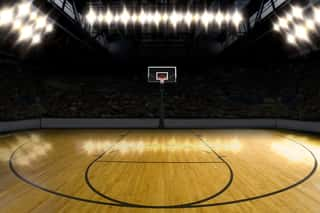 Wooden Basketball Court Wallpaper Mural