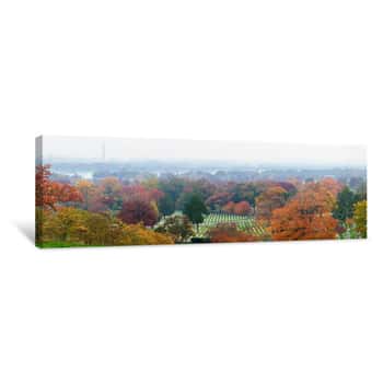 Image of High Angle View Of A Cemetery, Arlington National Cemetery, Washington DC, USA Canvas Print