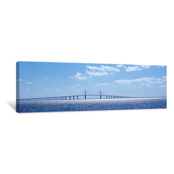 Image of Bridge Across A Bay, Sunshine Skyway Bridge, Tampa Bay, Florida, USA Canvas Print