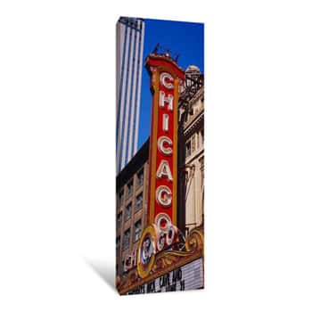 Image of Low Angle View Of A Movie Theater, Chicago Theatre, Chicago, Illinois, USA Canvas Print