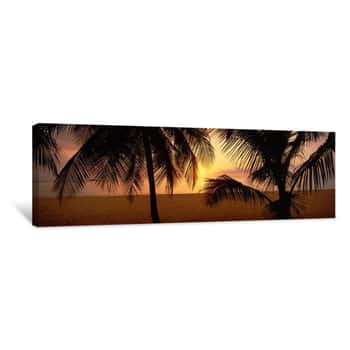 Image of Sunset On 7-Mile Beach, Negril, Jamaica Canvas Print