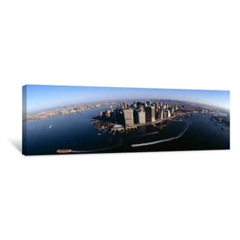 Image of Aerial View Of A Cityscape, Manhattan, New York City, New York State, USA Canvas Print