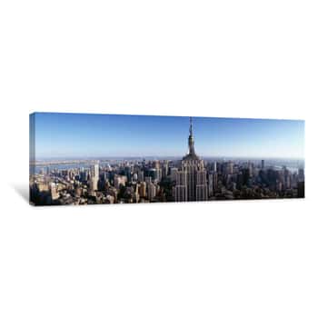 Image of Aerial View Of A Cityscape, Empire State Building, Manhattan, New York City, New York State, USA Canvas Print