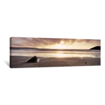 Image of Sunset Over The Sea, Whitesand Bay, Pembrokeshire, Wales Canvas Print