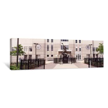 Image of Statue In Front Of A Building, Michael Jordan Statue, United Center, Chicago, Cook County, Illinois, USA Canvas Print