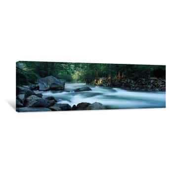 Image of River Passing Through A Forest, Nantahala Falls, Nantahala National Forest, North Carolina, USA Canvas Print