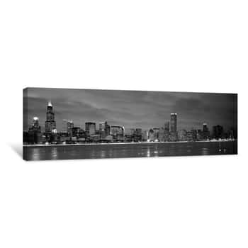 Image of CHI1BWB- Chicago - B&W Reflection-- Driendl Poster File - Check Before Reproduction Canvas Print