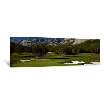 Image of High Angle View Of A Golf Course, Mt Kidd Golf Course, Kananaskis Country Golf Course, Kananaskis Country, Calgary, Alberta, Canada Canvas Print