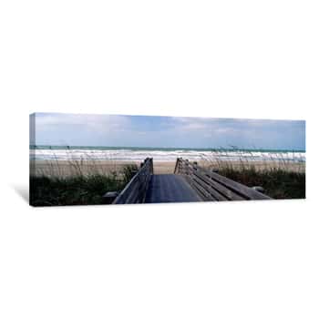 Image of Boardwalk On The Beach, Nokomis, Sarasota County, Florida, USA Canvas Print
