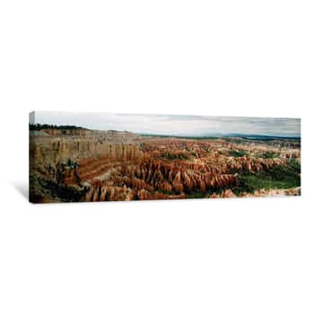 Image of High Angle View Of Rock Formations, Bryce Point, Bryce Canyon National Park, Utah, USA Canvas Print