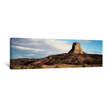 Image of Rock Formation, Devil\'s Tower, Devils Tower National Monument, Wyoming, USA Canvas Print
