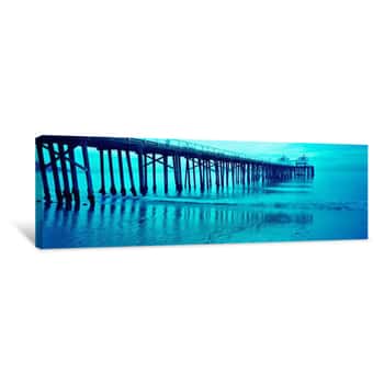 Image of Pier At Sunset, Malibu Pier, Malibu, Los Angeles County, California, USA Canvas Print