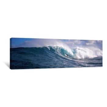 Image of Surfer In The Sea, Maui, Hawaii, USA Canvas Print