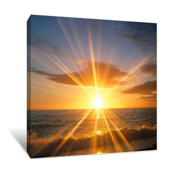 Image of Sunset Over The Sea - Canvas Print