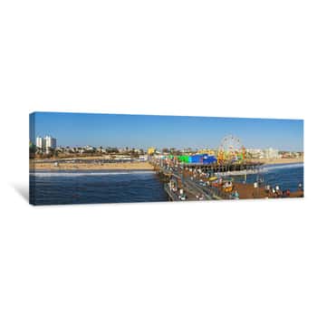 Image of Amusement Park, Santa Monica Pier, Santa Monica, Los Angeles County, California, USA Canvas Print