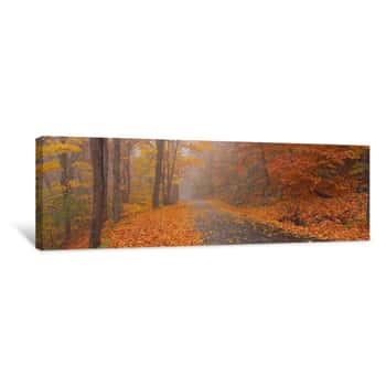 Image of Autumn Road, Monadnock Mountain, New Hampshire, USA Canvas Print