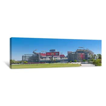 Image of Raymond James Stadium Home To The NFL Tampa Bay Buccaneers And University Of South Florida Bulls In Tampa, Florida, USA Canvas Print