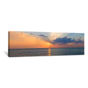 Image of Sunset Over Gulf Of Mexico From Venice, Sarasota County, Florida, USA Canvas Print