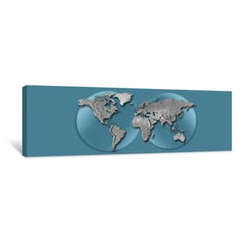 Image of Close-up Of A World Map Canvas Print
