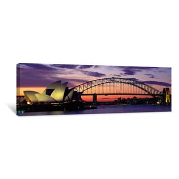 Image of Sydney Harbour Bridge At Sunset, Sydney, Australia Canvas Print