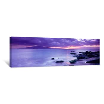 Image of Rocks On Coast At Sunset, Maui, Hawaii, USA Canvas Print