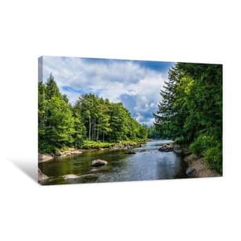 Image of Moose River In The Adirondack Mountains, New York State, USA Canvas Print