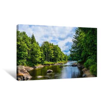 Image of Moose River In The Adirondack Mountains, New York State Canvas Print