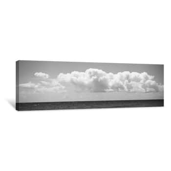 Image of Caribbean Sea Black and White Canvas Print
