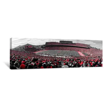 Image of University Of Wisconsin Football Game, Camp Randall Stadium, Madison, Wisconsin, Panoramic Canvas Print