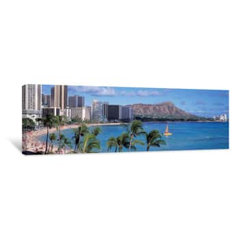Image of Waikiki Beach, Honolulu, Hawaii, USA Canvas Print