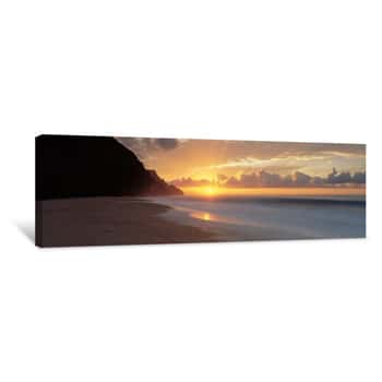 Image of Kalalau Beach Sunset, Na Pali Coast, Hawaii, USA, Canvas Print