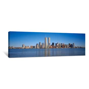 Image of Skyscrapers At The Waterfront, World Trade Center, Lower Manhattan, Manhattan, New York City, New York State, USA Canvas Print