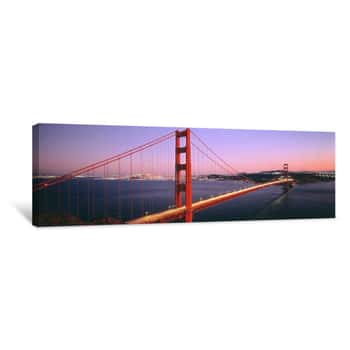 Image of Night Golden Gate Bridge San Francisco CA USA Canvas Print