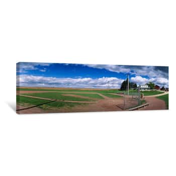 Image of Clouds Over A Baseball Field, Field Of Dreams, Dyersville, Iowa, USA Canvas Print
