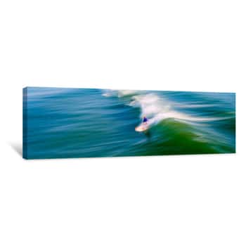 Image of Man Surfing, Manhattan Beach, California, USA Canvas Print