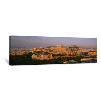 Image of High Angle View Of Buildings In A City, Acropolis, Athens, Greece Canvas Print