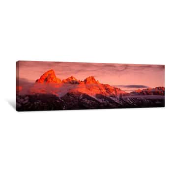 Image of Sunrise, Teton Range, Grand Teton National Park, Wyoming, USA Canvas Print