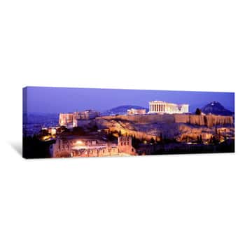 Image of Acropolis, Athens, Greece at Night Canvas Print