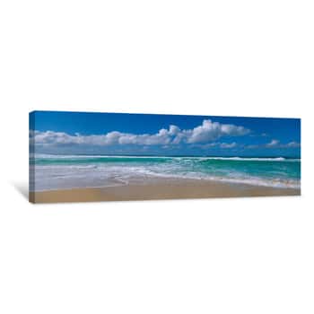 Image of Waves Crashing On The Beach, Sunset Beach, Oahu, Hawaii, USA Canvas Print