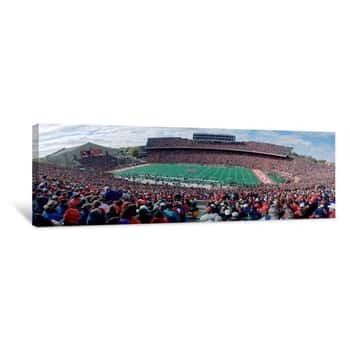 Image of University Of Wisconsin Football Game, Camp Randall Stadium, Madison, Wisconsin, USA Canvas Print