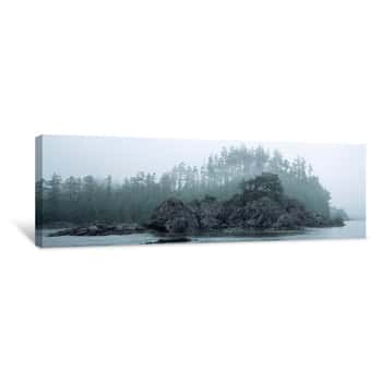 Image of Rock Formations In An Ocean, Barkley Sound, Vancouver Island, British Columbia, Canada Canvas Print