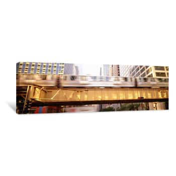 Image of The EL Elevated Train Chicago IL Canvas Print