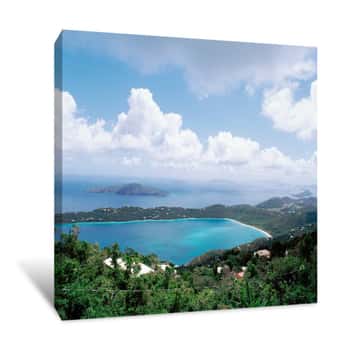 Image of US Virgin Islands, St  Thomas, Magens Bay, High Angle View Of Bay Canvas Print