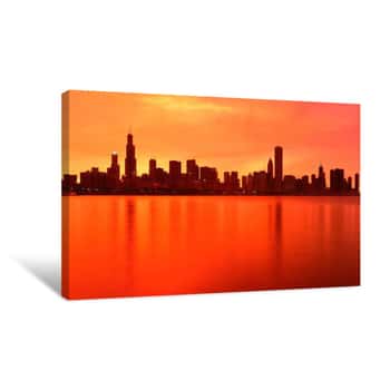 Image of Buildings At The Waterfront, Lake Michigan, Chicago, Illinois, USA Canvas Print