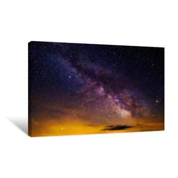 Image of Milky Way at Edge of Sunset 1 Canvas Print
