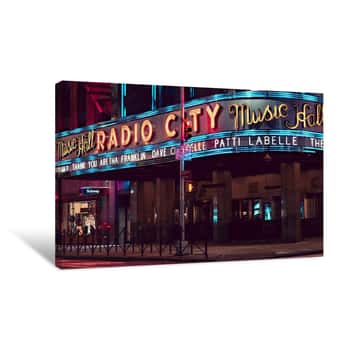 Image of Radio City Hall at Night 1 Canvas Print