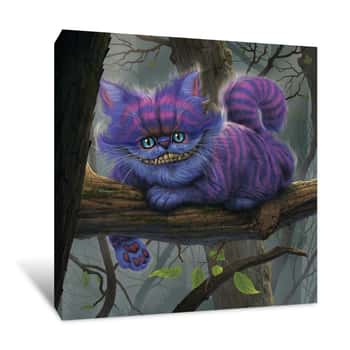 Image of Cheshire on Tree Cat Canvas Print